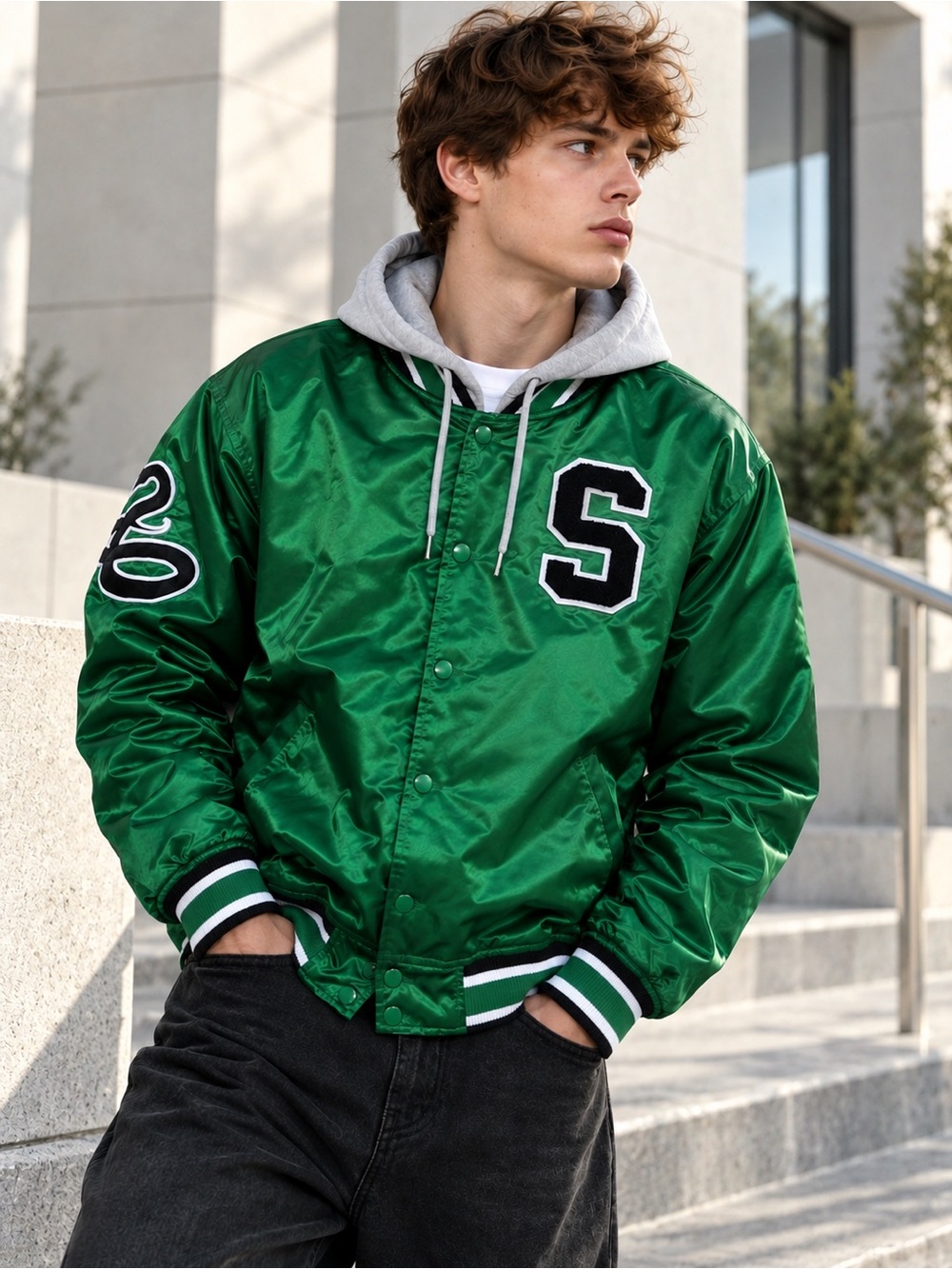 2019 Bioworld Officially Licensed Harry Potter Slytherin Bomber Jacket Size M